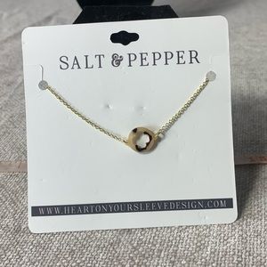 Salt and Pepper 14K Gold Dipped Leopard Print Necklace